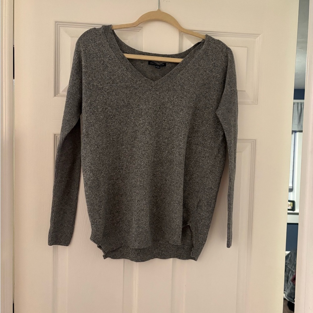American Eagle Outfitters Charcoal V-Neck Sweater
